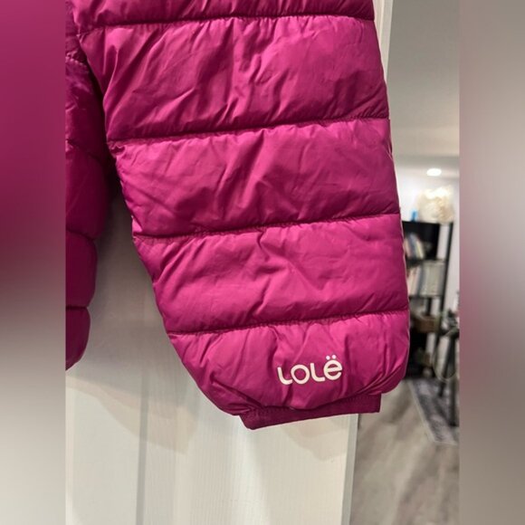 Lole Girls Magenta Lightweight Down Jacket Warm Hooded Puffer Coat Large Size - Picture 4 of 8